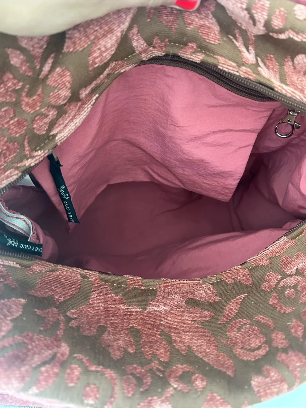 Petunia Pickle Bottom Coral Pink Floral Jacquard Baby Bag